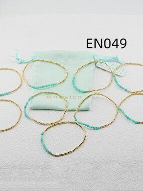 Enewton Amazonite & Gold Bead Nine-Piece Bracelet Set